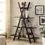 Modern A-Frame 4-Shelf Bookcase for Books and Collectibles