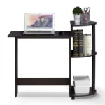 Compact Black Computer Desk with Shelf for Small Spaces