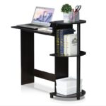 Compact Black Computer Desk with Shelf for Small Spaces
