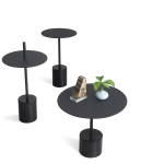 CIRCULO Black Marble Low End Table Black Powder Coated Steel 7 CIRCULO Black Marble Low End Table Black Powder Coated Steel
