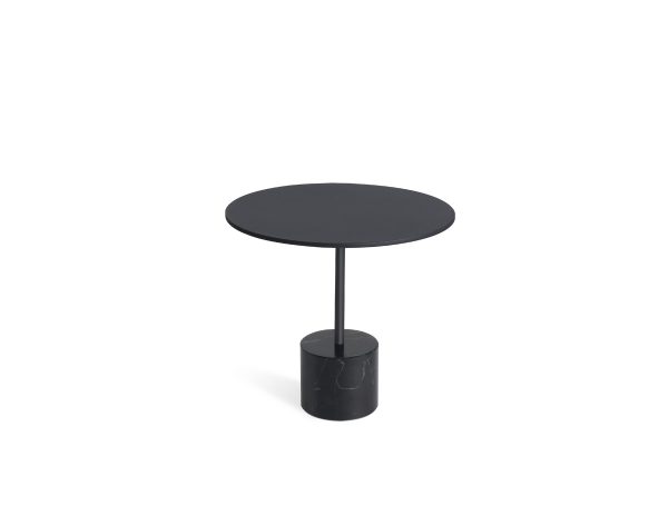 CIRCULO Black Marble Low End Table Black Powder Coated Steel
