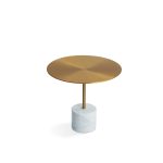 CIRCULO Low White Marble Brass End Table