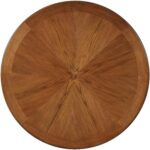 Modern Walnut 48-Inch Round Dining Table with Storage Shelf
