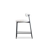 CLEO Beige Fabric Counter Stool Black Metal Frame 9 CLEO Beige Fabric Counter Stool Black Metal Frame