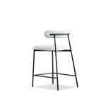 CLEO Beige Fabric Counter Stool Black Metal Frame 10 CLEO Beige Fabric Counter Stool Black Metal Frame
