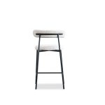 CLEO Beige Fabric Counter Stool Black Metal Frame 11 CLEO Beige Fabric Counter Stool Black Metal Frame