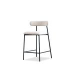 CLEO Beige Fabric Counter Stool Black Metal Frame 7 CLEO Beige Fabric Counter Stool Black Metal Frame