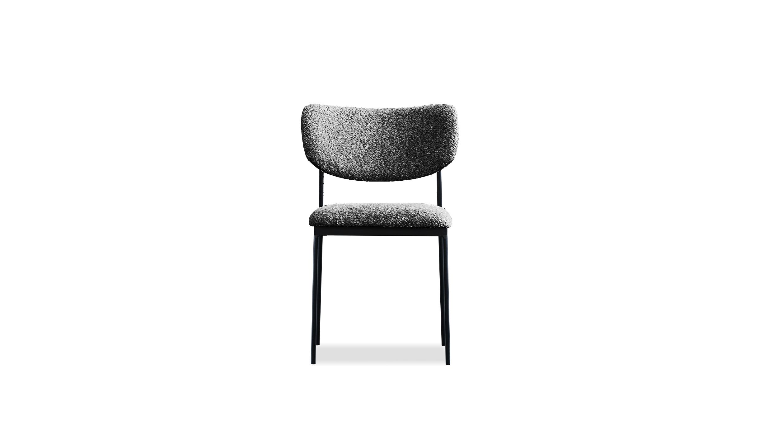 CLIQUE Chalkboard Grey Fabric Dining Chairs Black Steel 2 CLIQUE Chalkboard Grey Fabric Dining Chairs Black Steel - Image 2