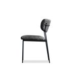 CLIQUE Chalkboard Grey Fabric Dining Chairs Black Steel 8 CLIQUE Chalkboard Grey Fabric Dining Chairs Black Steel