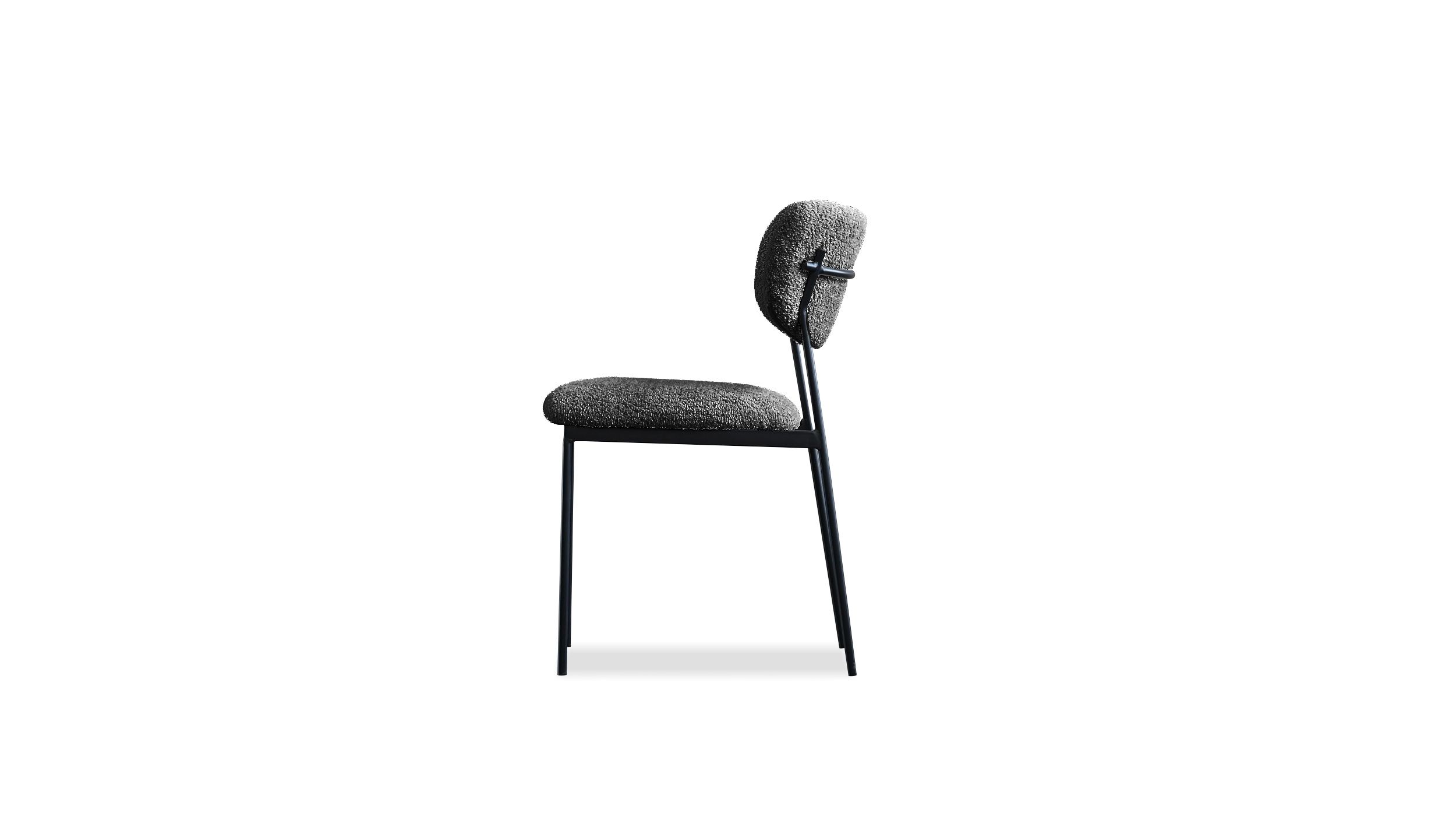 CLIQUE Chalkboard Grey Fabric Dining Chairs Black Steel 3 CLIQUE Chalkboard Grey Fabric Dining Chairs Black Steel - Image 3