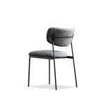 CLIQUE Chalkboard Grey Fabric Dining Chairs Black Steel 9 CLIQUE Chalkboard Grey Fabric Dining Chairs Black Steel