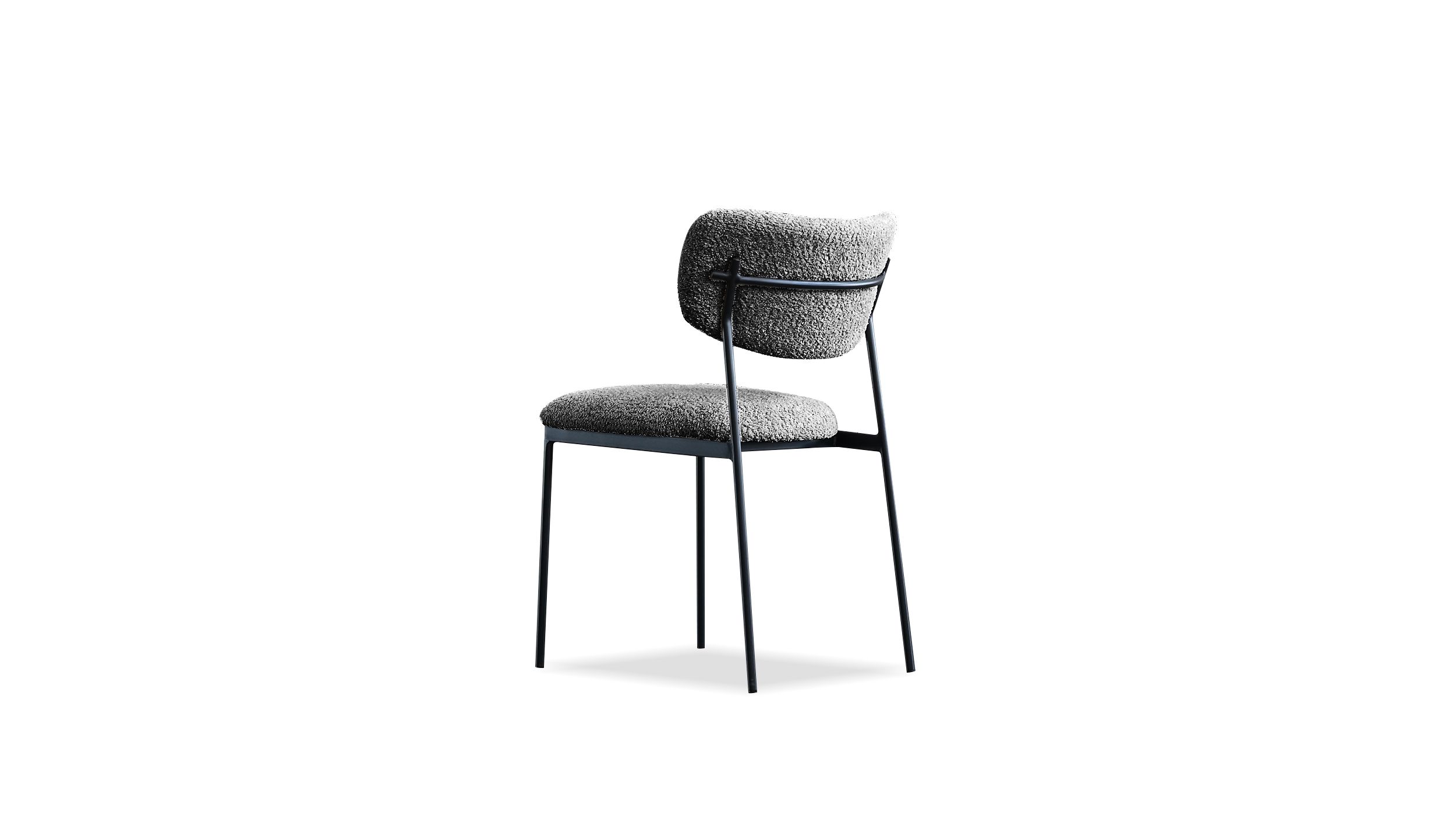CLIQUE Chalkboard Grey Fabric Dining Chairs Black Steel 4 CLIQUE Chalkboard Grey Fabric Dining Chairs Black Steel - Image 4