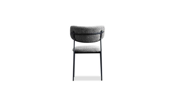 CLIQUE Chalkboard Grey Fabric Dining Chairs Black Steel 4 2