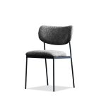 CLIQUE Chalkboard Grey Fabric Dining Chairs Black Steel 6 CLIQUE Chalkboard Grey Fabric Dining Chairs Black Steel