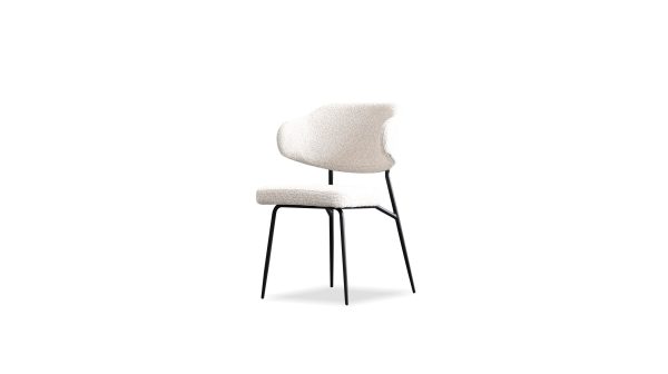 CLUTCH Cream Fabric Dining Chair Black Frame 2