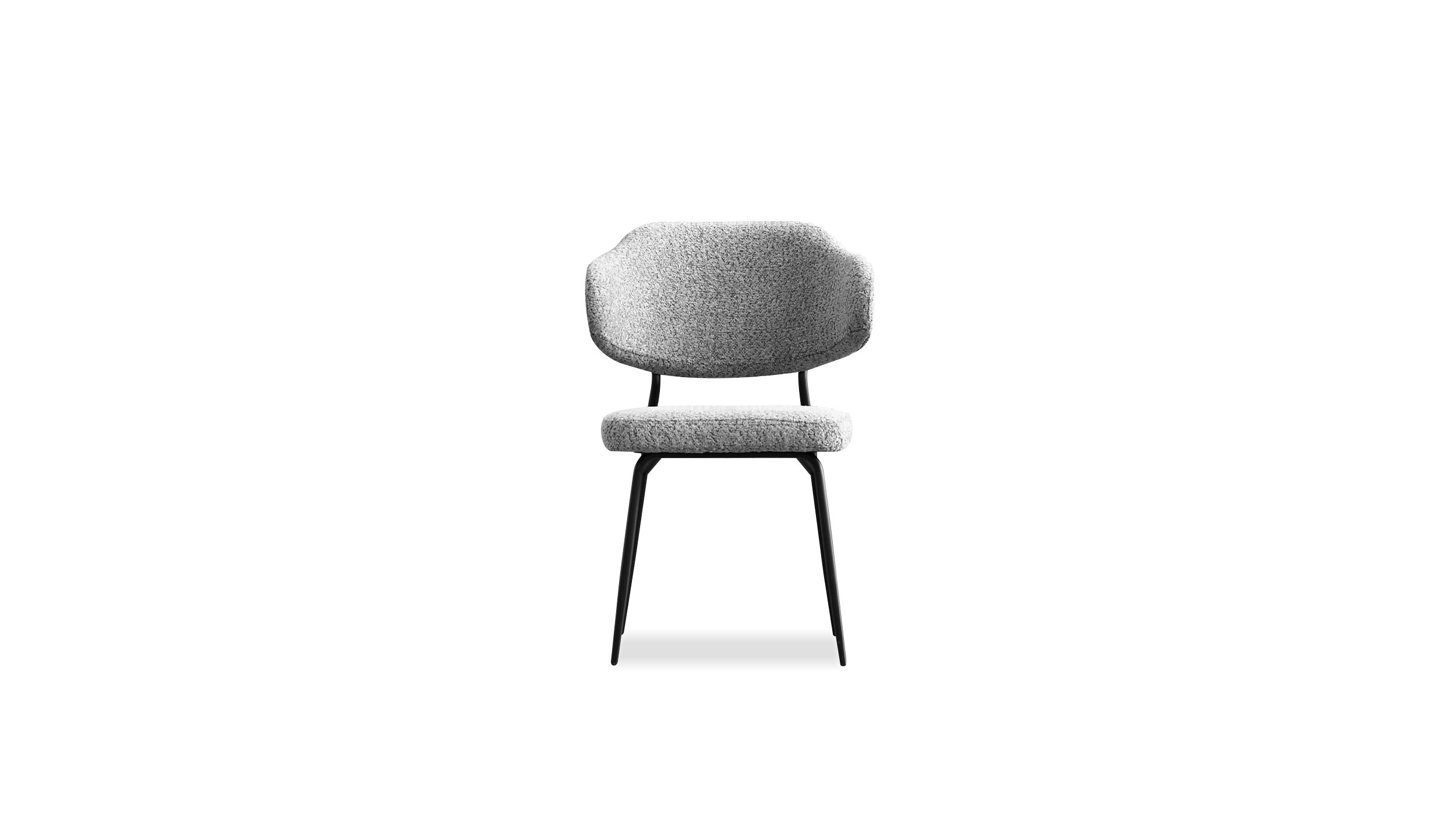 CLUTCH Grey Fabric Dining Chair Black Frame 2 CLUTCH Grey Fabric Dining Chair Black Frame - Image 2