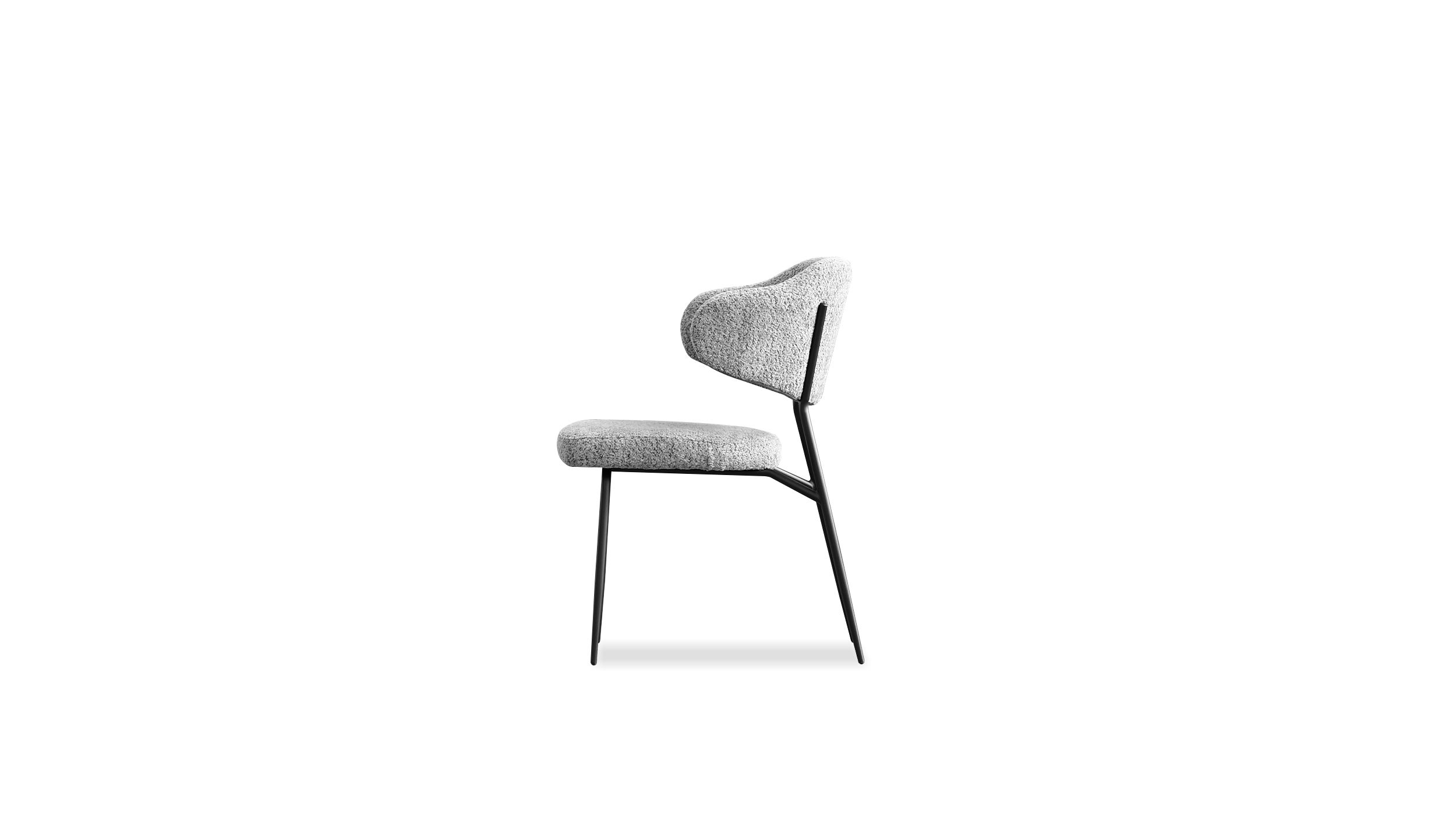 CLUTCH Grey Fabric Dining Chair Black Frame 3 CLUTCH Grey Fabric Dining Chair Black Frame - Image 3