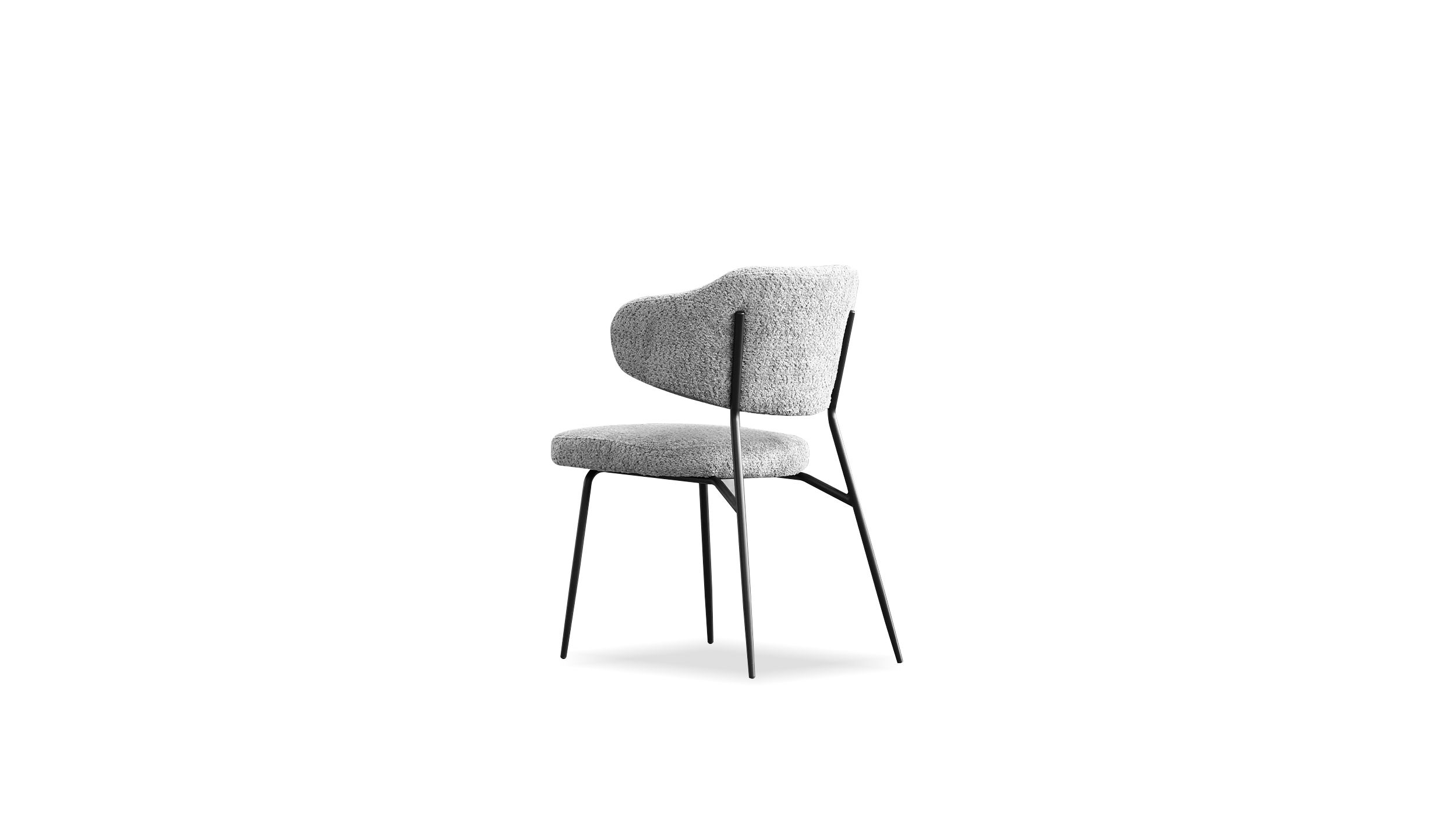 CLUTCH Grey Fabric Dining Chair Black Frame 4 CLUTCH Grey Fabric Dining Chair Black Frame - Image 4