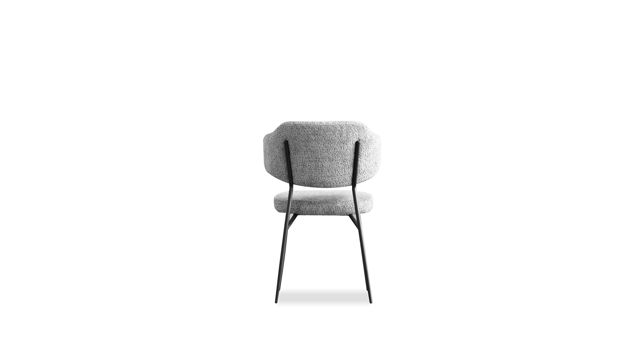 CLUTCH Grey Fabric Dining Chair Black Frame 5 CLUTCH Grey Fabric Dining Chair Black Frame - Image 5