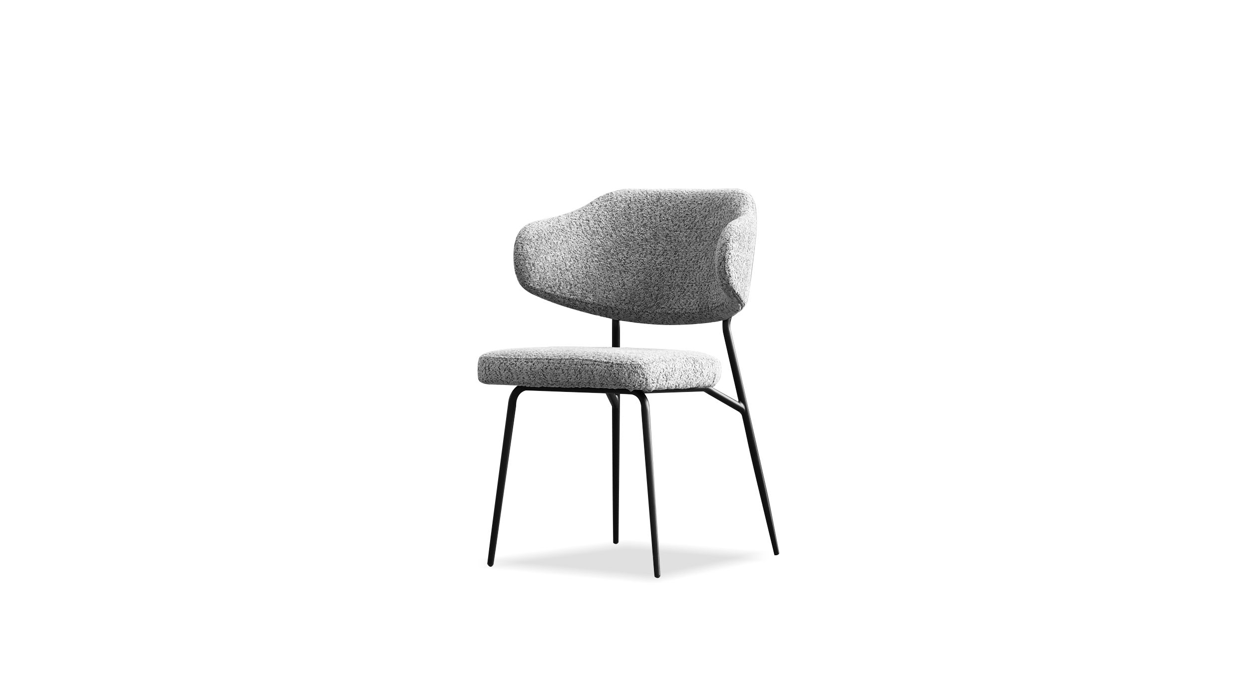 CLUTCH Grey Fabric Dining Chair Black Frame 1 CLUTCH Grey Fabric Dining Chair Black Frame