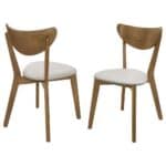 Mid-Century Modern Wood Dining Chairs with Faux Leather Seat (Set of 2) 6 Mid-Century Modern Wood Dining Chairs with Faux Leather Seat (Set of 2)