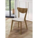 Mid-Century Modern Wood Dining Chairs with Faux Leather Seat (Set of 2) 8 Mid-Century Modern Wood Dining Chairs with Faux Leather Seat (Set of 2)