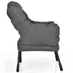 Modern Upholstered Accent Chair with Side Pocket in Grey 7 Modern Upholstered Accent Chair with Side Pocket in Grey