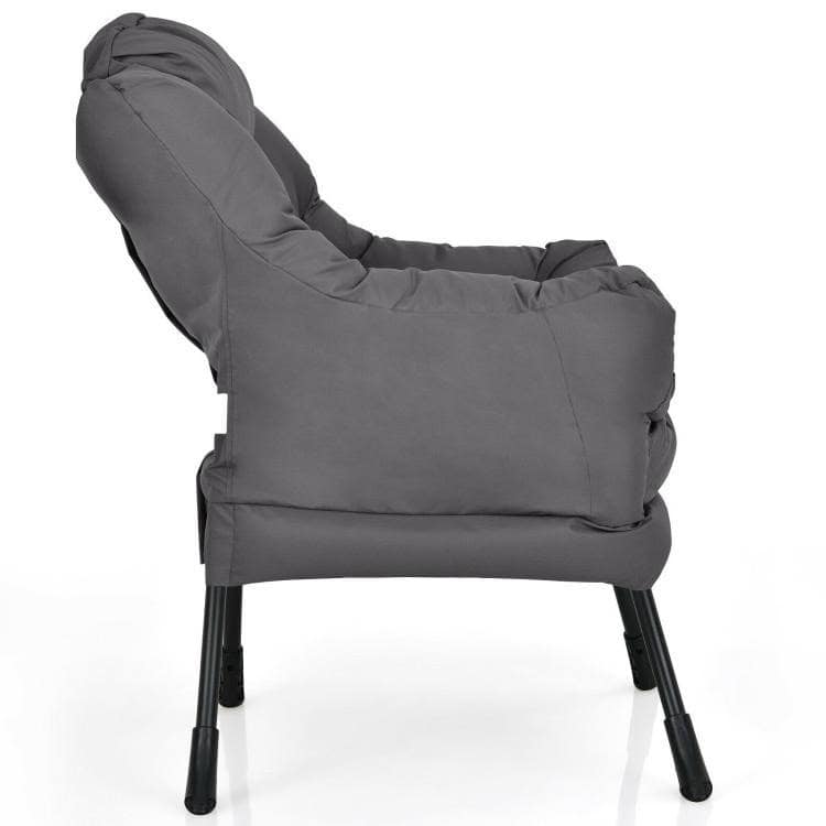 Modern Upholstered Accent Chair with Side Pocket in Grey 2 Modern Upholstered Accent Chair with Side Pocket in Grey - Image 2