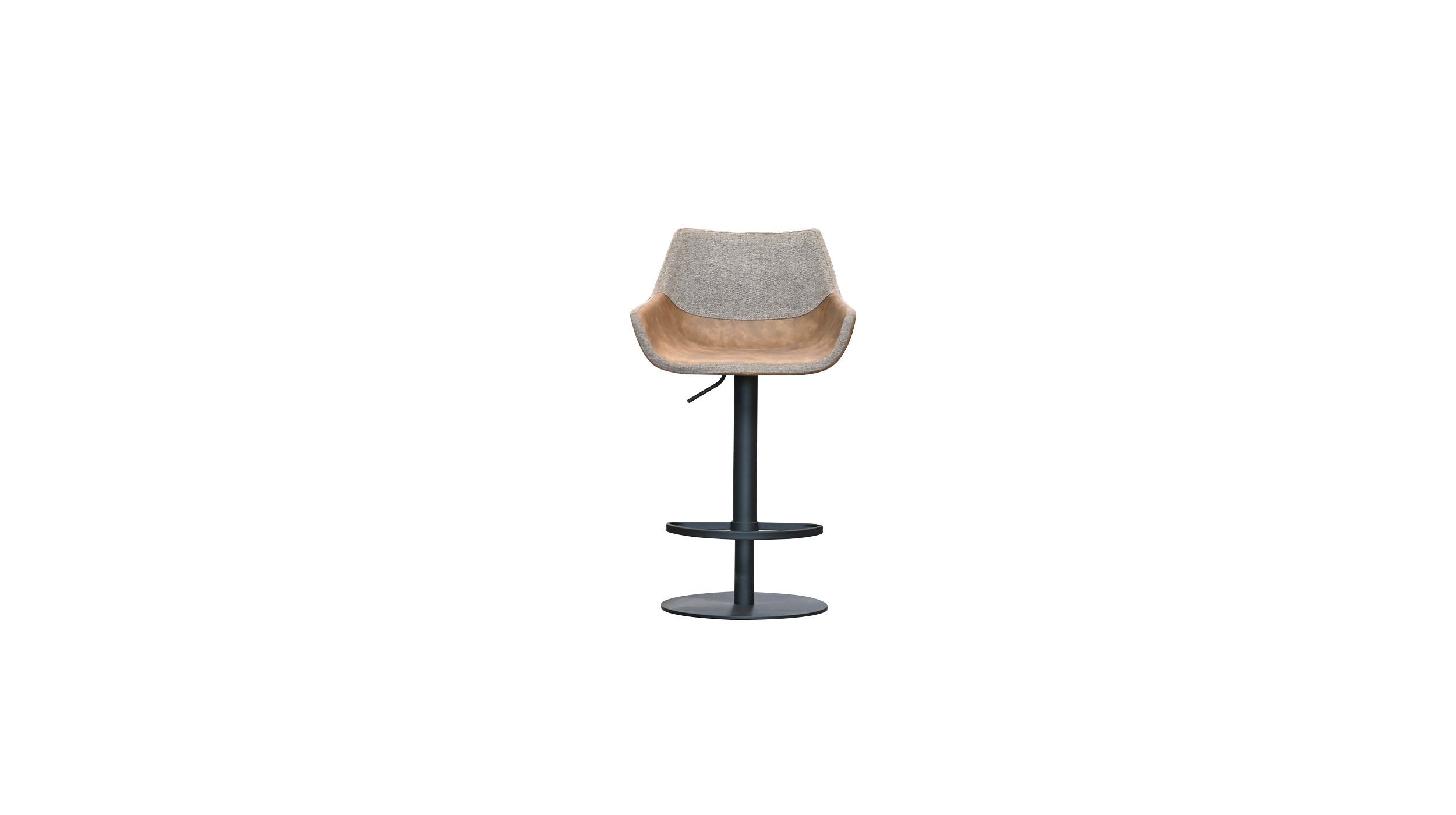 COLT Brown Leatherette Hydraulic Bar Stool Black Base 2 COLT Brown Leatherette Hydraulic Bar Stool Black Base - Image 2