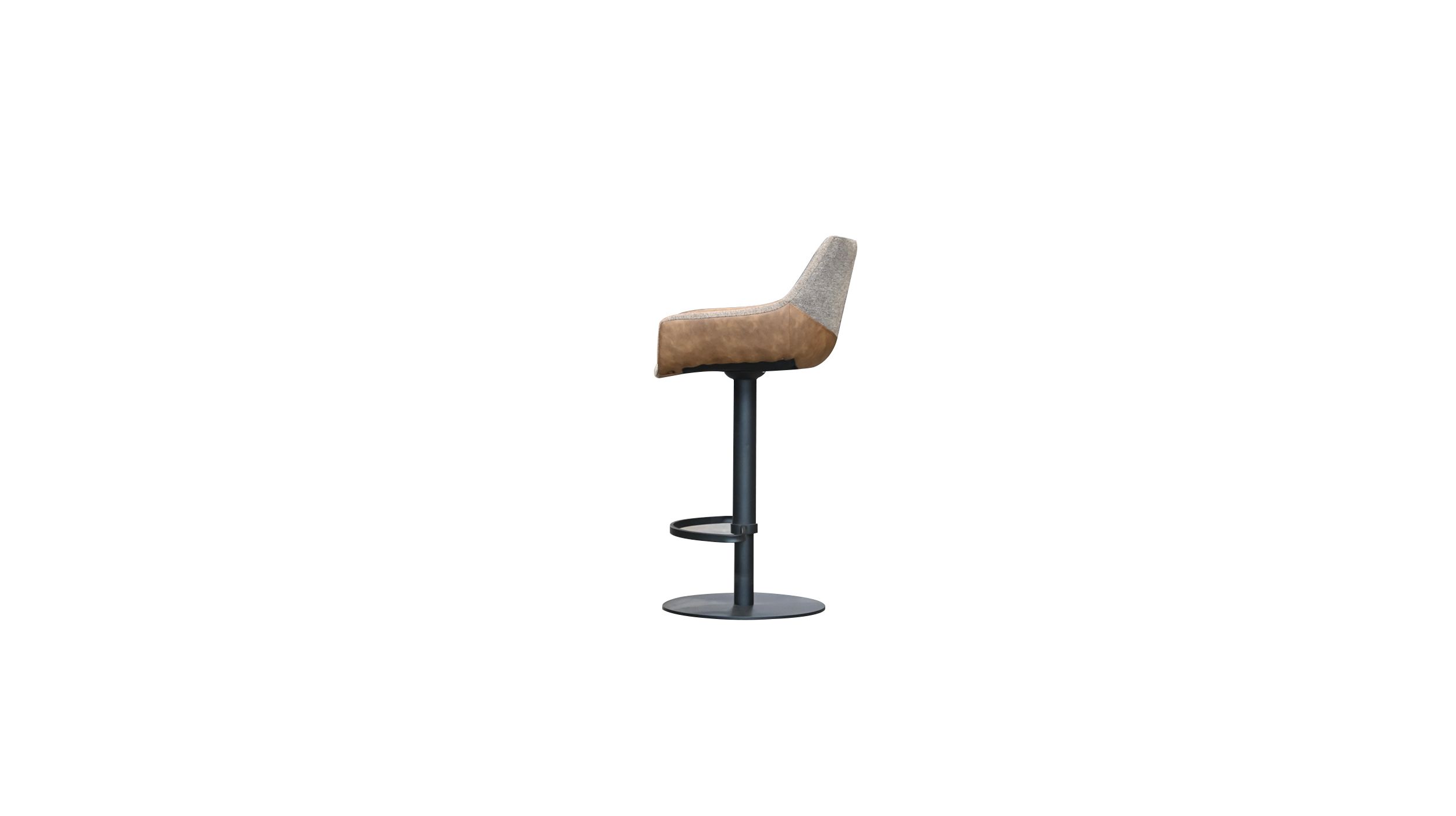 COLT Brown Leatherette Hydraulic Bar Stool Black Base 3 COLT Brown Leatherette Hydraulic Bar Stool Black Base - Image 3