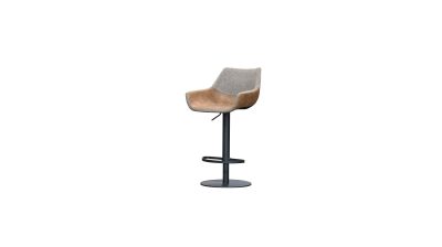 COLT Brown Leatherette Hydraulic Bar Stool Black Base