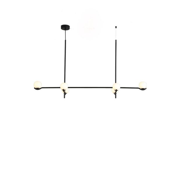 CONSTELLATION Matte Black Pendant Lamp White Glass 1