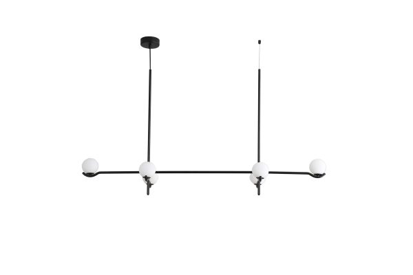 CONSTELLATION Matte Black Pendant Lamp White Glass 2