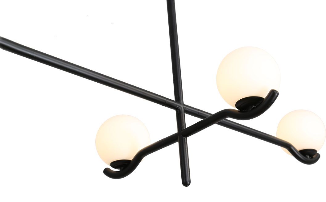 CONSTELLATION Matte Black Pendant Lamp White Glass 4 CONSTELLATION Matte Black Pendant Lamp White Glass - Image 4