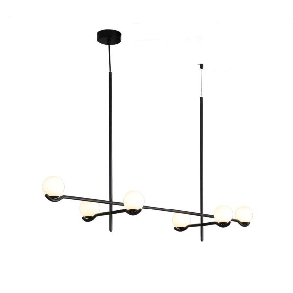 CONSTELLATION Matte Black Pendant Lamp White Glass