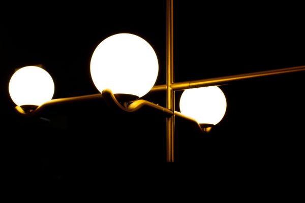 CONSTELLATION Matte Brass Pendant Lamp White Glass 1