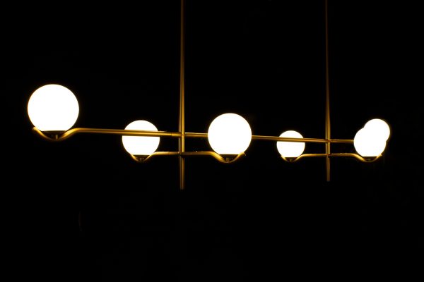 CONSTELLATION Matte Brass Pendant Lamp White Glass
