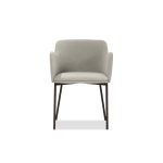 COZ Grey Fabric Black Steel Dining Armchair 8 COZ Grey Fabric Black Steel Dining Armchair