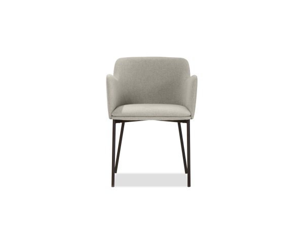 COZ Grey Fabric Black Steel Dining Armchair 1 2