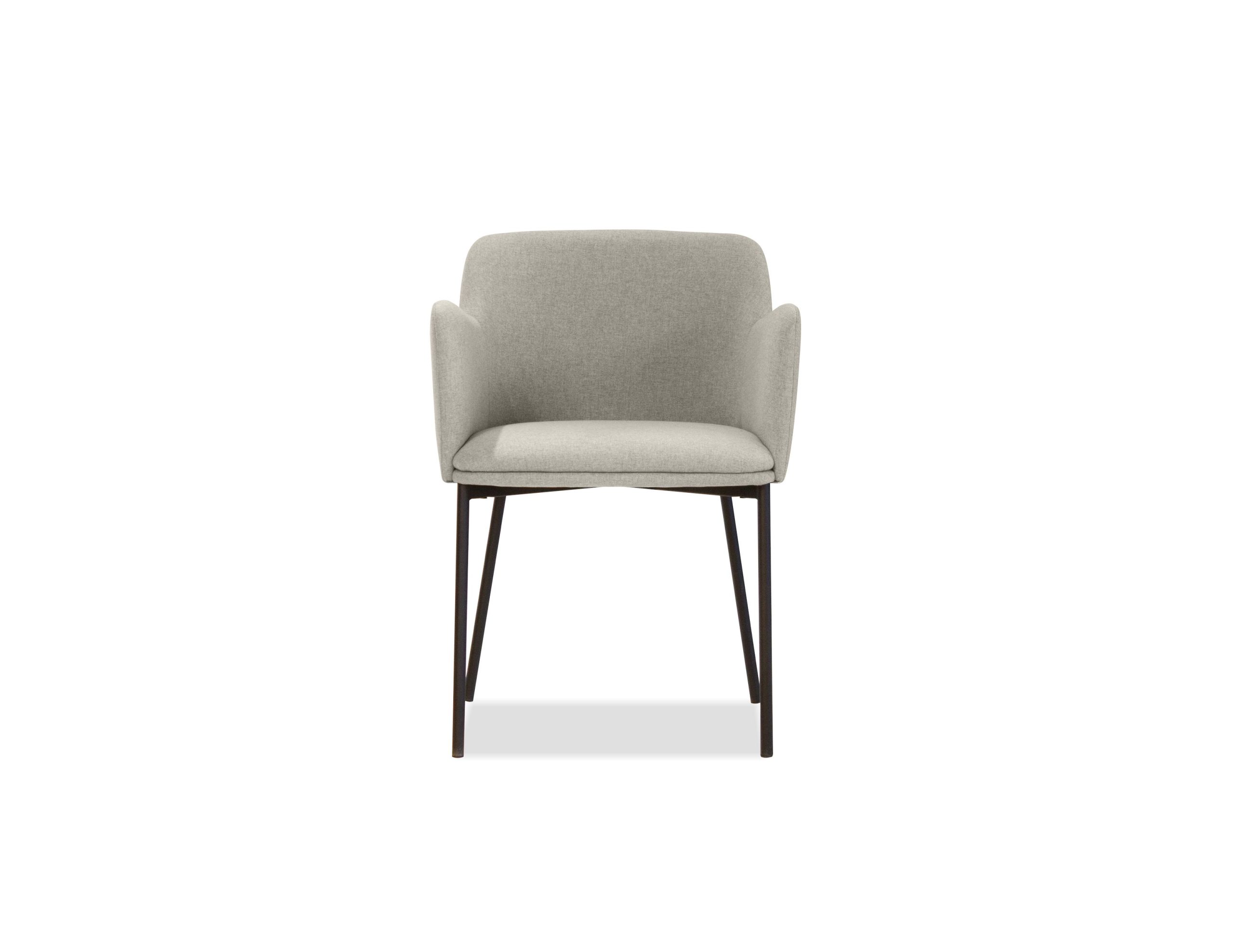 COZ Grey Fabric Black Steel Dining Armchair 2 COZ Grey Fabric Black Steel Dining Armchair - Image 2