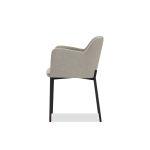 COZ Grey Fabric Black Steel Dining Armchair 9 COZ Grey Fabric Black Steel Dining Armchair