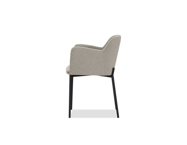 COZ Grey Fabric Black Steel Dining Armchair 2 2