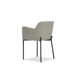 COZ Grey Fabric Black Steel Dining Armchair 10 COZ Grey Fabric Black Steel Dining Armchair