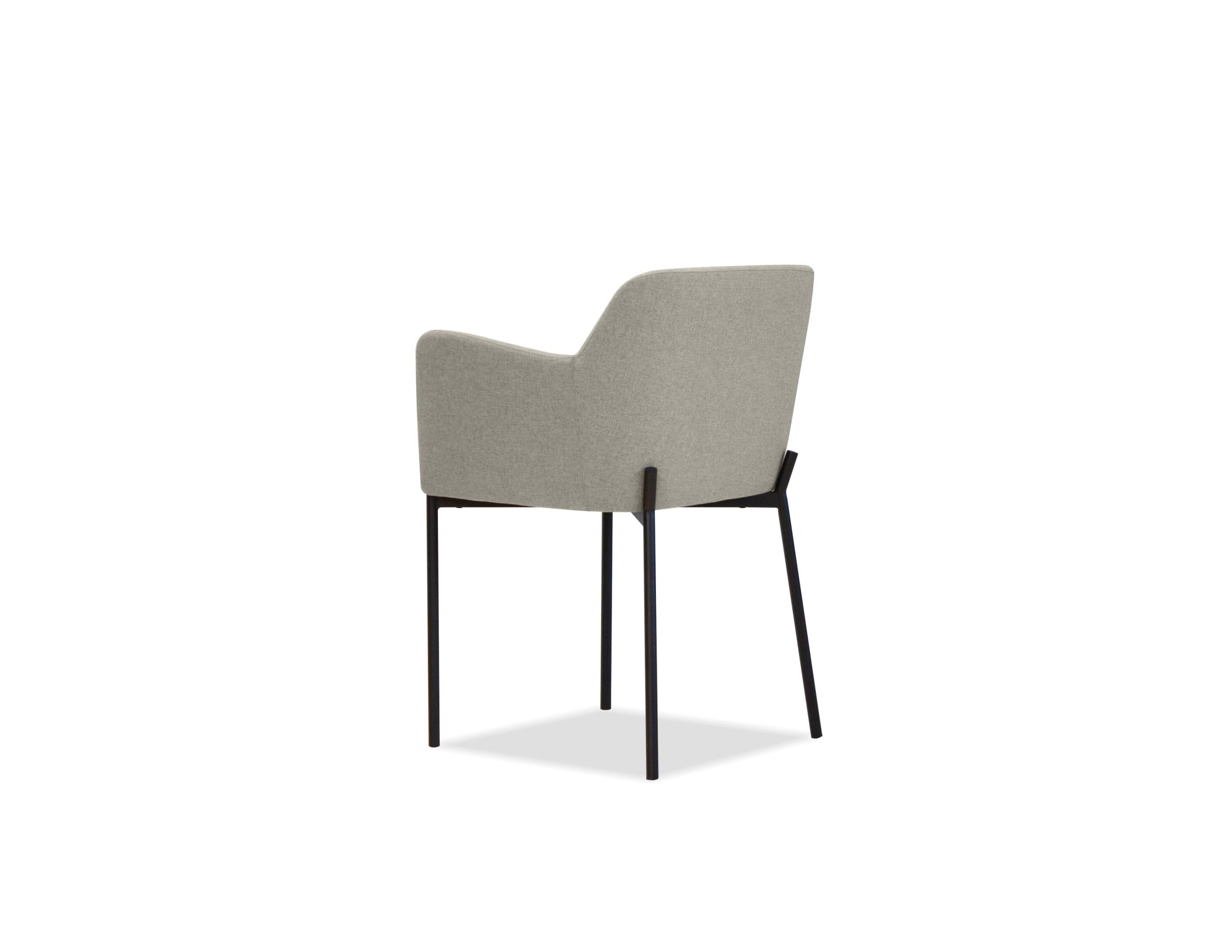 COZ Grey Fabric Black Steel Dining Armchair 4 COZ Grey Fabric Black Steel Dining Armchair - Image 4