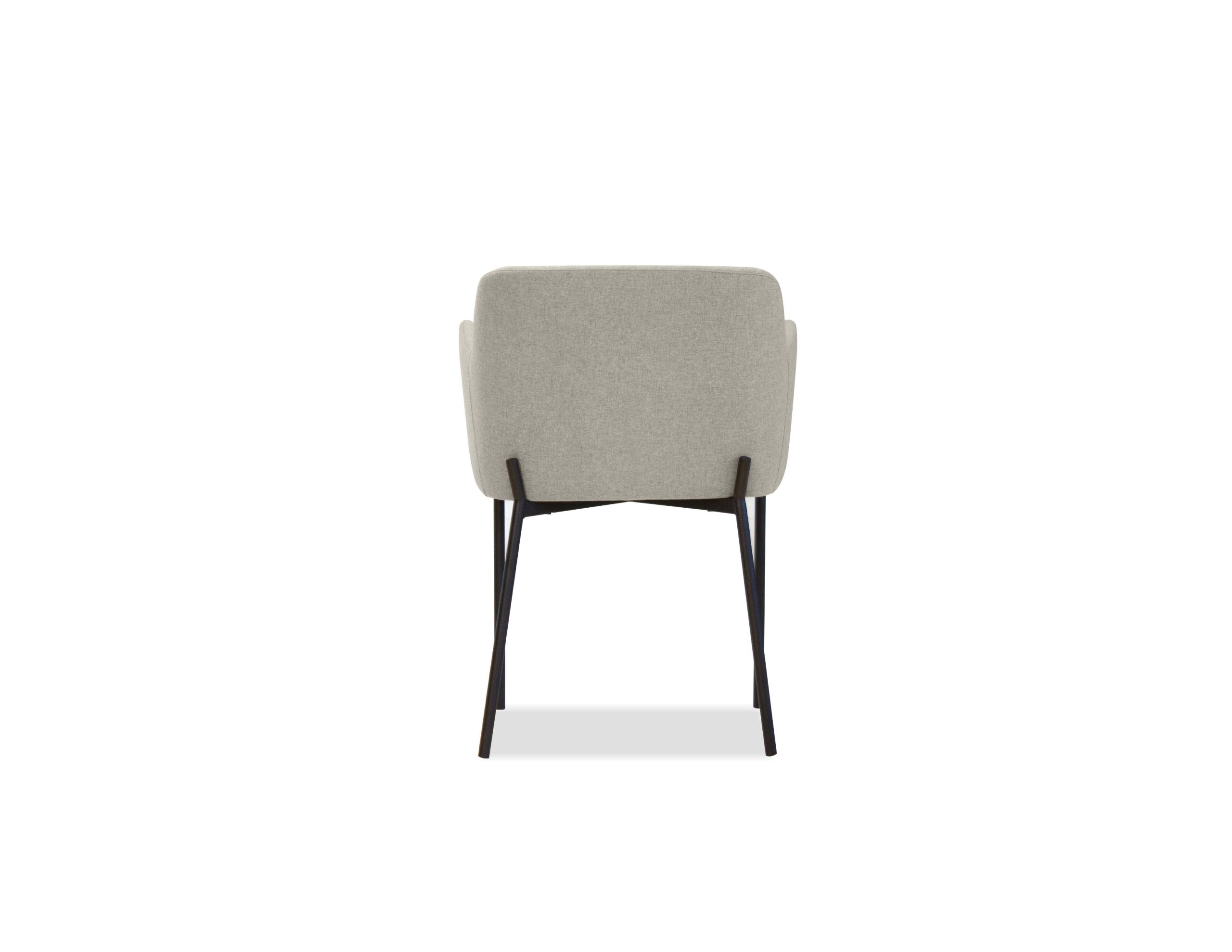 COZ Grey Fabric Black Steel Dining Armchair 5 COZ Grey Fabric Black Steel Dining Armchair - Image 5