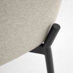 COZ Grey Fabric Black Steel Dining Armchair 12 COZ Grey Fabric Black Steel Dining Armchair