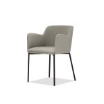 COZ Grey Fabric Black Steel Dining Armchair 7 COZ Grey Fabric Black Steel Dining Armchair