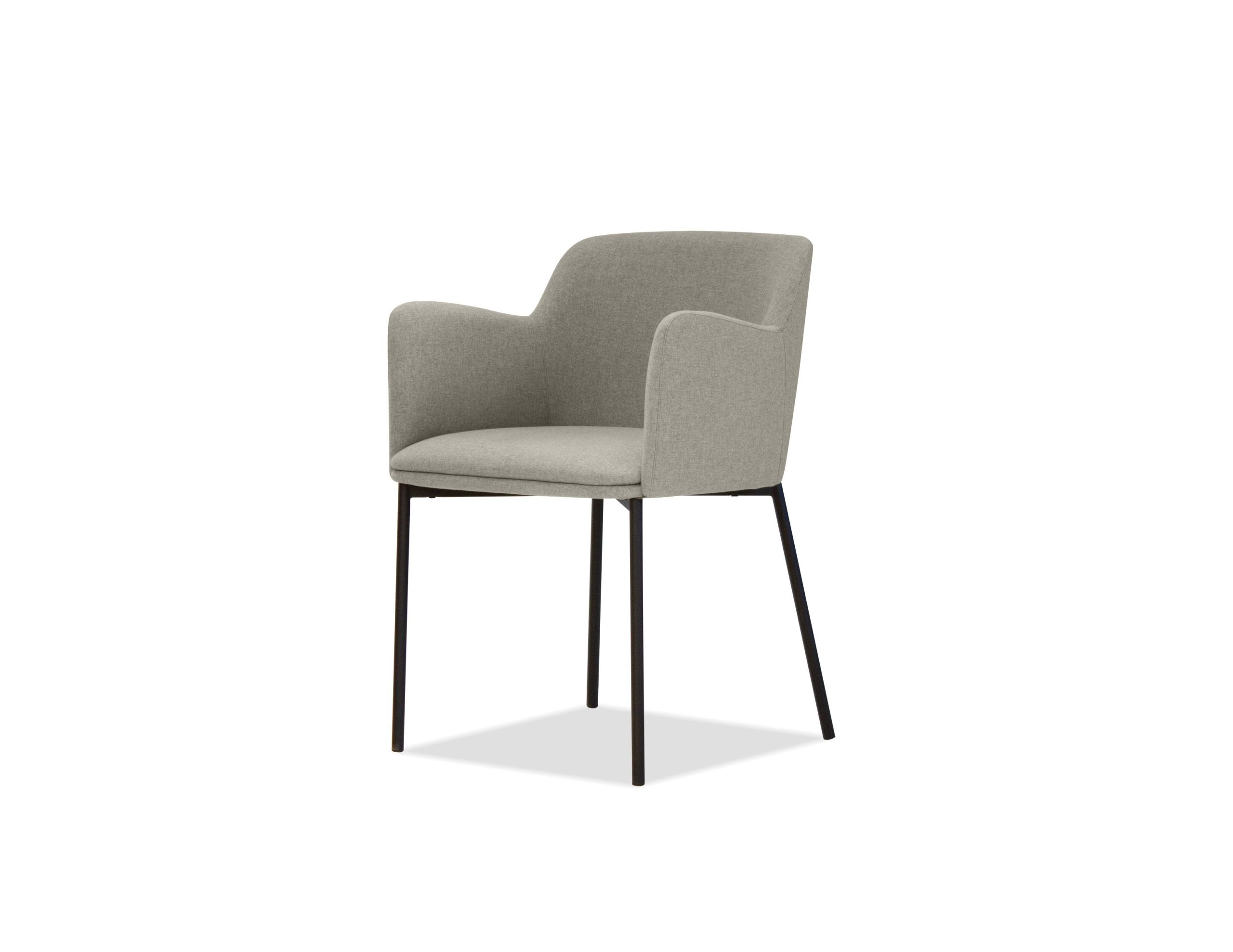 COZ Grey Fabric Black Steel Dining Armchair 1 COZ Grey Fabric Black Steel Dining Armchair