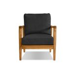 CRAFTSMAN Black Leather Ash Wood Lounge Chair 9 CRAFTSMAN Black Leather Ash Wood Lounge Chair