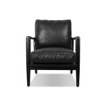 CRAFTSMAN Black Leather Lounge Chair Black Ash Wood Frame 9 CRAFTSMAN Black Leather Lounge Chair Black Ash Wood Frame